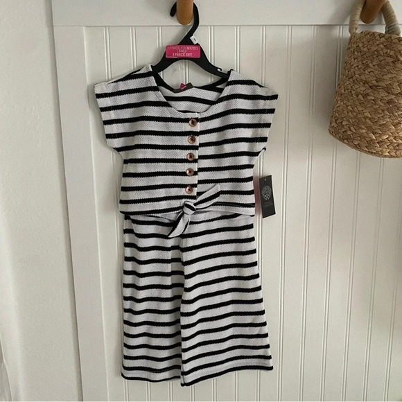 Vince Camuto Kids Black & White Striped Top and Pants 2PC Set 2T NWT - Picture 1 of 9